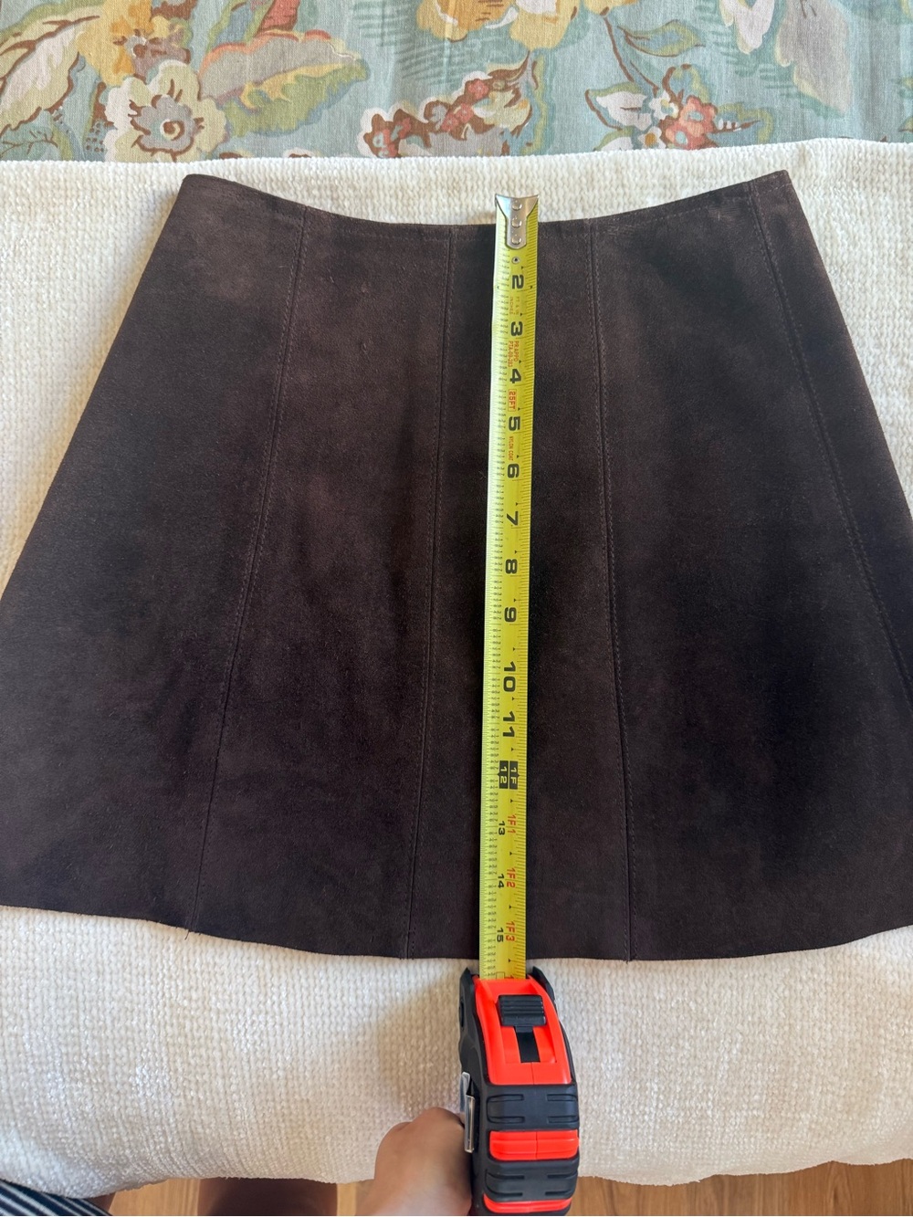 Reformation Dark Brown Suede Button-Front Mini Skirt - Picture 6 of 8